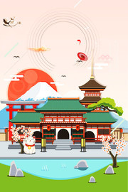 手绘建筑背景图片下载