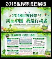 绿色清爽2018世界环境日海报展板设计