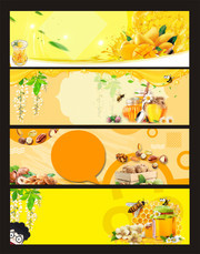 黄色水果夏季上新banner背景