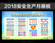 蓝色清爽2018安全生产月宣传展板