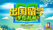 出国留学梦想起航海报
