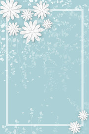蓝色清新雪花海报背景