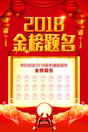 2018金榜题名喜报海报图片