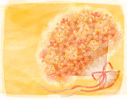 唯美捧花插画图片下载