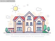 卡通手绘小屋图片矢量