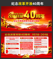 改革开放40周年活动海报展板下载