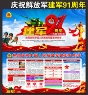 庆祝建军91周年活动海报展板下载