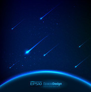 蓝色星空流星背景图片下载