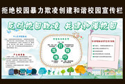 预防校园欺凌创建和谐文明校园宣传栏图片
