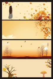 落叶立秋秋分节气banner背景
