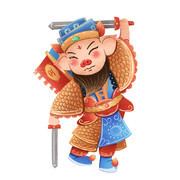 猪年小门神图片