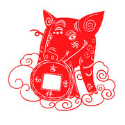 2019猪年剪纸图片
