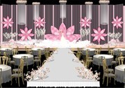 粉色唯美小清新婚礼效果图