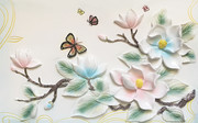玉雕栀子花 蝶恋花装饰图片下载