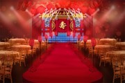 中式红色寿宴效果图