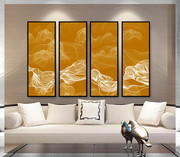 金线山水沙发背景装饰画