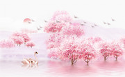 三世桃花电视背景墙图片