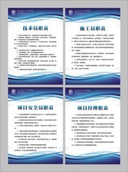 蓝色风格工地企业制度牌
