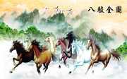 八骏全图办公室装饰画