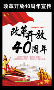 改革开放40周年宣传海报模板图片