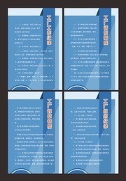 蓝色简洁工厂制度牌四件套