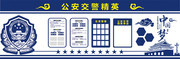 蓝色微立体公安交警精英文化墙