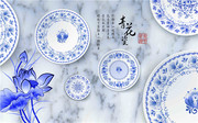 青花瓷电视背景墙素材