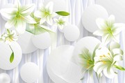 清新百合花电视墙图片