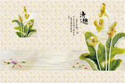 清趣马蒂莲立体壁画下载