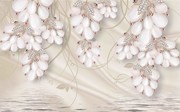 3D玉石花朵电视背景墙
