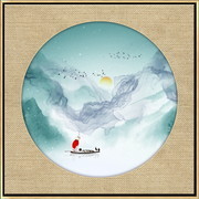 现代禅意水墨山水挂画