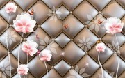 3D荷花软包电视背景墙