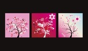 粉色树无框画创意设计图