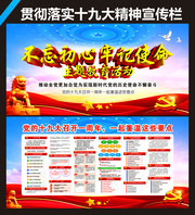 回望十九大召开一周年要点解读展板