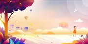 唯美秋季风景海报背景素材