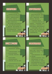 绿色简约驾校制度展板