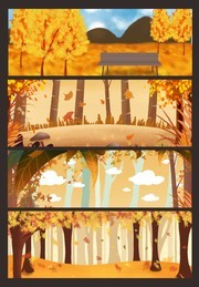 秋季卡通手绘促销banner背景