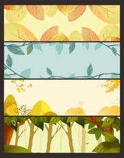 秋天插画横幅banner图片