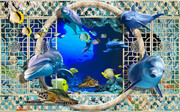 海底世界3D背景墙图片