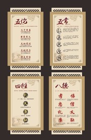 国学五伦五常四维八德挂画