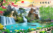 生财有道大厅中堂画图片