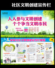 社区文明创建宣传栏设计