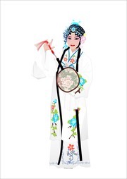 手绘京剧人物卡通插画素材