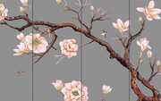 玉兰花壁画背景墙图片