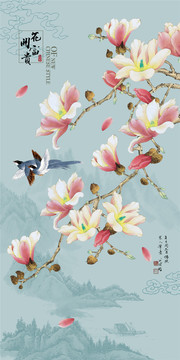 花开富贵花鸟装饰画