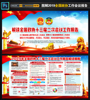 图解2019全国政协工作报告展板
