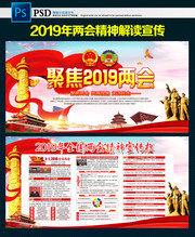 2019年全国两会政府工作报告宣传栏