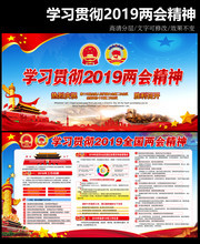 学习贯彻2019政府工作报告精神展板