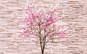 花枝招展个性石墙装饰画