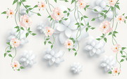 手绘花枝花开富贵3D墙贴装饰画